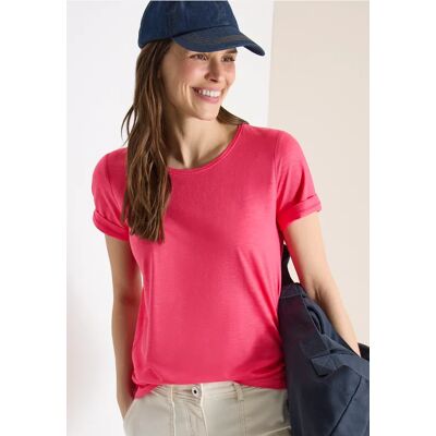 cecil Basic T-Shirt mit Rundhals in Unifarbe - Rot - Damen - Size: M XL L XXL cecil Basic T-Shirt mit Rundhals in Unifarbe - Rot - Damen - Size: M XL L XXL