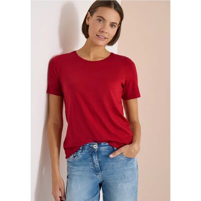 cecil Basic T-Shirt mit Rundhals in Unifarbe - Rot - Damen - Size: XS XL 3XL M XXL L S cecil Basic T-Shirt mit Rundhals in Unifarbe - Rot - Damen - Size: XS XL 3XL M XXL L S