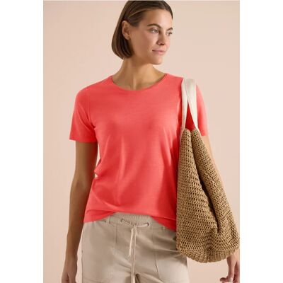 cecil Basic T-Shirt mit Rundhals in Unifarbe - Orange - Damen - Size: M XXL XS S L 3XL XL cecil Basic T-Shirt mit Rundhals in Unifarbe - Orange - Damen - Size: M XXL XS S L 3XL XL
