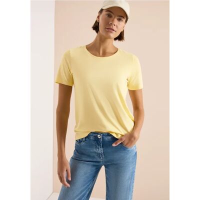 cecil Basic T-Shirt mit Rundhals in Unifarbe - Gelb - Damen - Size: S XXL XL M L cecil Basic T-Shirt mit Rundhals in Unifarbe - Gelb - Damen - Size: S XXL XL M L