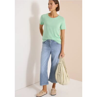 cecil Basic T-Shirt mit Rundhals in Unifarbe - Grün - Damen - Size: XL S L M XS XXL 3XL cecil Basic T-Shirt mit Rundhals in Unifarbe - Grün - Damen - Size: XL S L M XS XXL 3XL