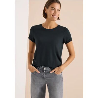 cecil Basic T-Shirt mit Rundhals in Unifarbe - Grün - Damen - Size: L XS S M XXL XL cecil Basic T-Shirt mit Rundhals in Unifarbe - Grün - Damen - Size: L XS S M XXL XL