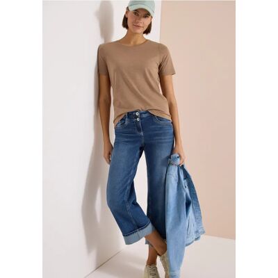 cecil Basic T-Shirt mit Rundhals in Unifarbe - Braun - Damen - Size: S L XS M XL 3XL XXL cecil Basic T-Shirt mit Rundhals in Unifarbe - Braun - Damen - Size: S L XS M XL 3XL XXL