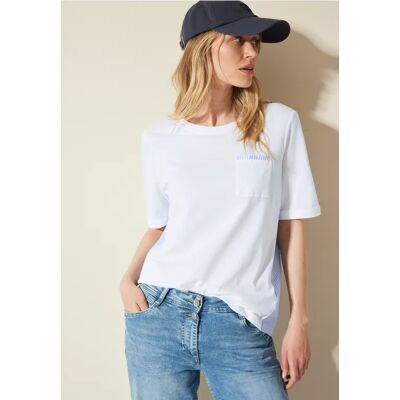 cecil Materialmix T-Shirt - Weiß - Damen - Size: XS L S M XL cecil Materialmix T-Shirt - Weiß - Damen - Size: XS L S M XL