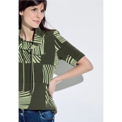 cecil T-Shirt mit Volumenkragen - Grün - Damen - Size: S L XL XXL M XS cecil T-Shirt mit Volumenkragen - Grün - Damen - Size: S L XL XXL M XS