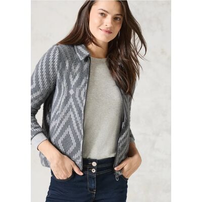 cecil Federgarn-Cardigan mit Print - Grau - Damen - Size: XL XXL L cecil Federgarn-Cardigan mit Print - Grau - Damen - Size: XL XXL L