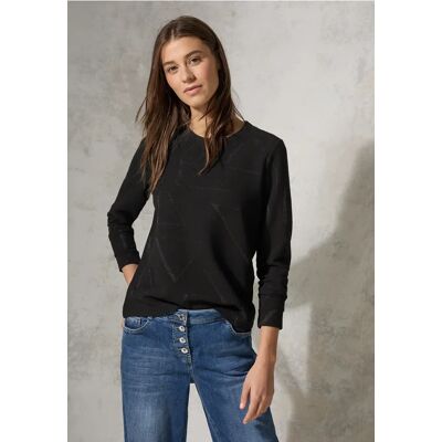 cecil Jaquard Shirt - Schwarz - Damen - Size: M XS XL L XXL S cecil Jaquard Shirt - Schwarz - Damen - Size: M XS XL L XXL S