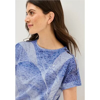 cecil T-Shirt in Ausbrenneroptik - Blau - Damen - Size: L S M XXL XS XL cecil T-Shirt in Ausbrenneroptik - Blau - Damen - Size: L S M XXL XS XL