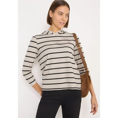 cecil Gestreiftes Kapuzenshirt - Grau - Damen - Size: M XXL L XL XS S cecil Gestreiftes Kapuzenshirt - Grau - Damen - Size: M XXL L XL XS S