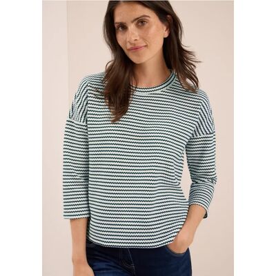 cecil Gestreiftes Strukturshirt - Grün - Damen - Size: L M XXL XL XS cecil Gestreiftes Strukturshirt - Grün - Damen - Size: L M XXL XL XS