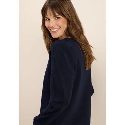 cecil Shirt mit Rippstreifen - Blau - Damen - Size: XL L XXL S cecil Shirt mit Rippstreifen - Blau - Damen - Size: XL L XXL S