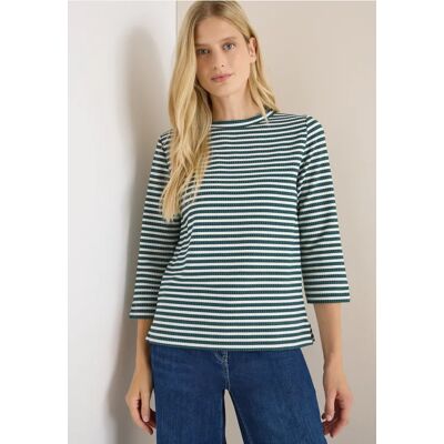 cecil Gestreiftes Strukturshirt - Grün - Damen - Size: XXL XS M XL L S cecil Gestreiftes Strukturshirt - Grün - Damen - Size: XXL XS M XL L S