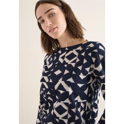 cecil Shirt mit U-Boot-Ausschnitt - Blau - Damen - Size: XXL L S 3XL XL M cecil Shirt mit U-Boot-Ausschnitt - Blau - Damen - Size: XXL L S 3XL XL M