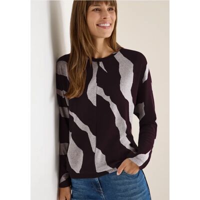cecil Jacquard Melange Shirt - Rot - Damen - Size: S XL XXL M L cecil Jacquard Melange Shirt - Rot - Damen - Size: S XL XXL M L
