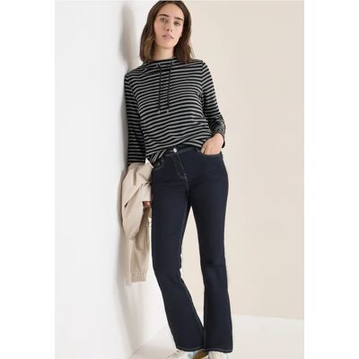 cecil Gestreiftes Funnelneck Shirt - Grau - Damen - Size: XL L XS S M XXL cecil Gestreiftes Funnelneck Shirt - Grau - Damen - Size: XL L XS S M XXL