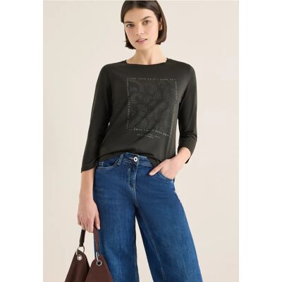 cecil Shirt mit Schmucksteinen - Grün - Damen - Size: XS S XL L M cecil Shirt mit Schmucksteinen - Grün - Damen - Size: XS S XL L M