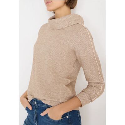 cecil Melange Shirt mit Tape - Braun - Damen - Size: XS XL L XXL S M cecil Melange Shirt mit Tape - Braun - Damen - Size: XS XL L XXL S M