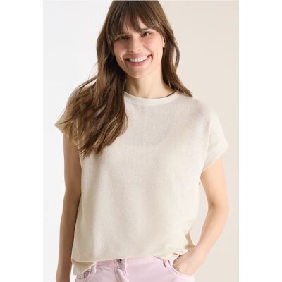 cecil T-Shirt mit Boatneck im Strick-Look - Beige - Damen - Size: XXL XL L cecil T-Shirt mit Boatneck im Strick-Look - Beige - Damen - Size: XXL XL L
