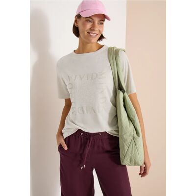 cecil T-Shirt in Leinen-Optik mit Print - Beige - Damen - Size: S M XS XL L XXL cecil T-Shirt in Leinen-Optik mit Print - Beige - Damen - Size: S M XS XL L XXL
