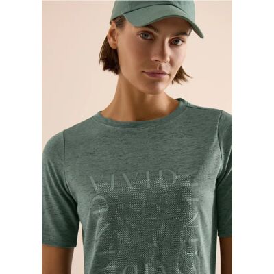 cecil T-Shirt in Leinen-Optik mit Print - Grün - Damen - Size: M XXL XS XL L cecil T-Shirt in Leinen-Optik mit Print - Grün - Damen - Size: M XXL XS XL L