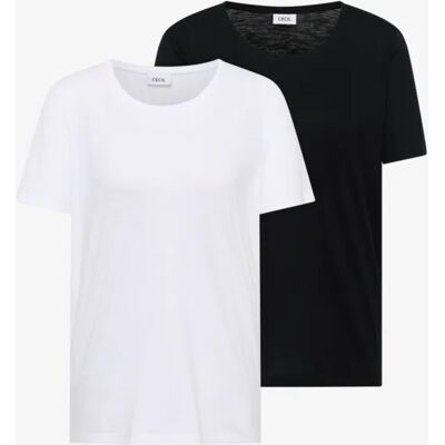 cecil Basic T-Shirt mit Rundhals im 2er-Pack - Multicolour - Damen - Size: M L XXL XS XL S cecil Basic T-Shirt mit Rundhals im 2er-Pack - Multicolour - Damen - Size: M L XXL XS XL S