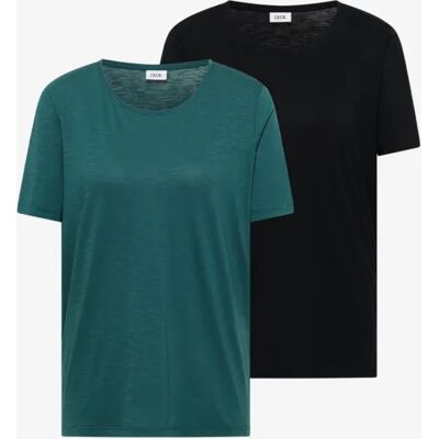 cecil Basic T-Shirt mit Rundhals im 2er-Pack - Multicolour Grün Blau - Damen - Size: M XL S L XS XXL cecil Basic T-Shirt mit Rundhals im 2er-Pack - Multicolour Grün Blau - Damen - Size: M XL S L XS XXL