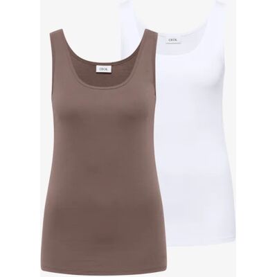 cecil Basic Top mit Rundhals im 2er-Pack - Multicolour - Damen - Size: XXL XL 3XL XS S L M cecil Basic Top mit Rundhals im 2er-Pack - Multicolour - Damen - Size: XXL XL 3XL XS S L M