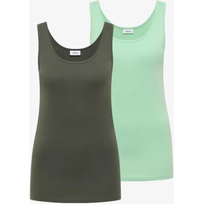 cecil Basic Top mit Rundhals im 2er-Pack - Multicolour - Damen - Size: XXL L S XL M 3XL XS cecil Basic Top mit Rundhals im 2er-Pack - Multicolour - Damen - Size: XXL L S XL M 3XL XS