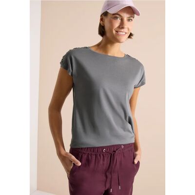 cecil Kurzarm Shirt mit Boatneck und Raffung - Grau - Damen - Size: XL XS XXL S 3XL M L cecil Kurzarm Shirt mit Boatneck und Raffung - Grau - Damen - Size: XL XS XXL S 3XL M L