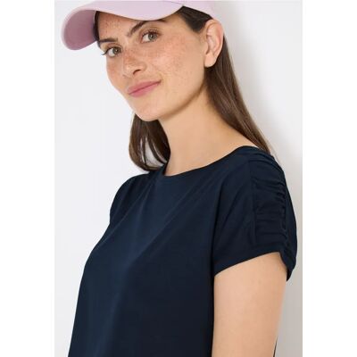 cecil Kurzarm Shirt mit Boatneck und Raffung - Blau - Damen - Size: XS 3XL M S XXL XL L cecil Kurzarm Shirt mit Boatneck und Raffung - Blau - Damen - Size: XS 3XL M S XXL XL L