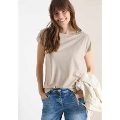 cecil Kurzarm Shirt mit Boatneck und Raffung - Beige - Damen - Size: M XL XXL XS L S cecil Kurzarm Shirt mit Boatneck und Raffung - Beige - Damen - Size: M XL XXL XS L S