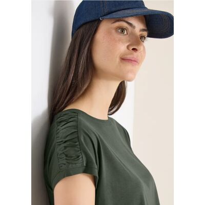 cecil Kurzarm Shirt mit Boatneck und Raffung - Grün - Damen - Size: L S XS XL XXL M cecil Kurzarm Shirt mit Boatneck und Raffung - Grün - Damen - Size: L S XS XL XXL M