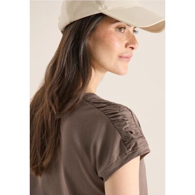 cecil Kurzarm Shirt mit Boatneck und Raffung - Beige - Damen - Size: M L XS XL XXL S cecil Kurzarm Shirt mit Boatneck und Raffung - Beige - Damen - Size: M L XS XL XXL S