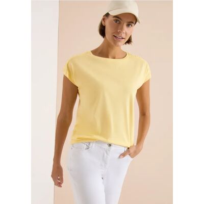 cecil Kurzarm Shirt mit Boatneck und Raffung - Gelb - Damen - Size: L XXL XL cecil Kurzarm Shirt mit Boatneck und Raffung - Gelb - Damen - Size: L XXL XL