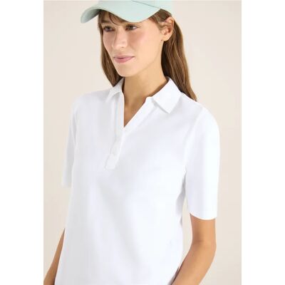 cecil Basic Poloshirt mit Kurzarm - Weiß - Damen - Size: L S 3XL XXL XL M cecil Basic Poloshirt mit Kurzarm - Weiß - Damen - Size: L S 3XL XXL XL M