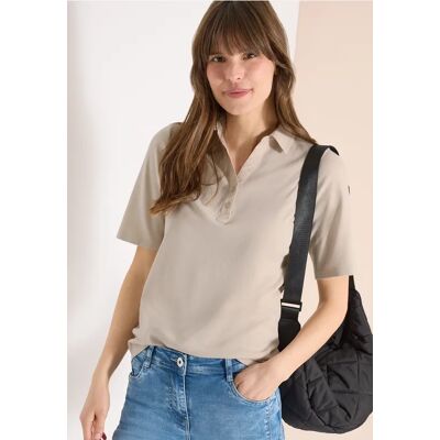 cecil Basic Poloshirt mit Kurzarm - Beige - Damen - Size: XXL M XL XS S L 3XL cecil Basic Poloshirt mit Kurzarm - Beige - Damen - Size: XXL M XL XS S L 3XL