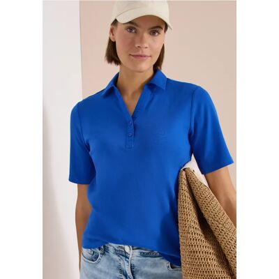 cecil Basic Poloshirt mit Kurzarm - Blau - Damen - Size: 3XL L XL S XXL M cecil Basic Poloshirt mit Kurzarm - Blau - Damen - Size: 3XL L XL S XXL M