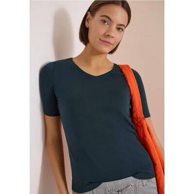 cecil Basic T-Shirt aus Baumwolle - Blau - Damen - Size: XXL S M 3XL L XL cecil Basic T-Shirt aus Baumwolle - Blau - Damen - Size: XXL S M 3XL L XL