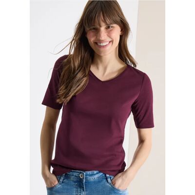 cecil Basic T-Shirt aus Baumwolle - Rot - Damen - Size: XL S L XXL cecil Basic T-Shirt aus Baumwolle - Rot - Damen - Size: XL S L XXL