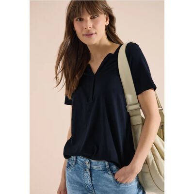 cecil Basic Shirt im Tunika-Look - Blau - Damen - Size: XS M XL S XXL L cecil Basic Shirt im Tunika-Look - Blau - Damen - Size: XS M XL S XXL L