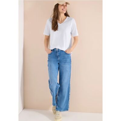 cecil Basic T-Shirt mit Kurzarm und V-Neck - Weiß - Damen - Size: L M XL 3XL XXL XS cecil Basic T-Shirt mit Kurzarm und V-Neck - Weiß - Damen - Size: L M XL 3XL XXL XS