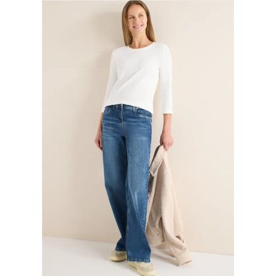 cecil Rippsthirt in Unifarbe - Weiß - Damen - Size: XL L 3XL M XXL cecil Rippsthirt in Unifarbe - Weiß - Damen - Size: XL L 3XL M XXL
