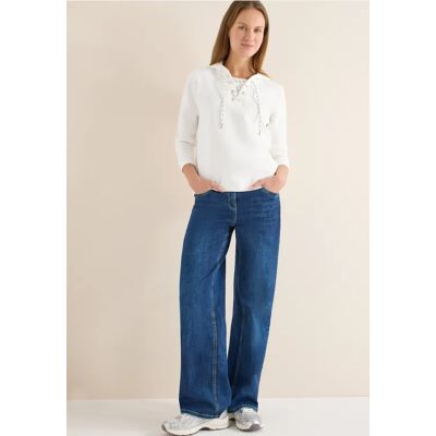 cecil Hoodie Shirt mit Strings - Weiß - Damen - Size: L XL XXL M cecil Hoodie Shirt mit Strings - Weiß - Damen - Size: L XL XXL M