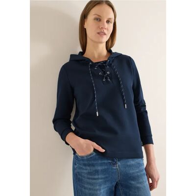 cecil Hoodie Shirt mit Strings - Blau - Damen - Size: S XL M L XS cecil Hoodie Shirt mit Strings - Blau - Damen - Size: S XL M L XS