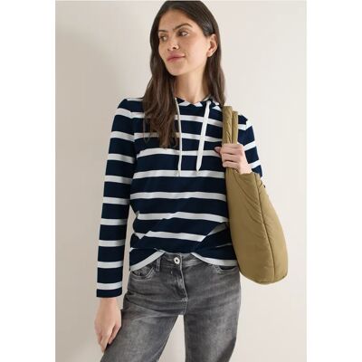 cecil Gestreiftes Hoodieshirt - Blau - Damen - Size: XL L M XXL S XS cecil Gestreiftes Hoodieshirt - Blau - Damen - Size: XL L M XXL S XS