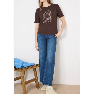 cecil T-Shirt mit Frontprint - Braun - Damen - Size: S L XXL XL XS M cecil T-Shirt mit Frontprint - Braun - Damen - Size: S L XXL XL XS M