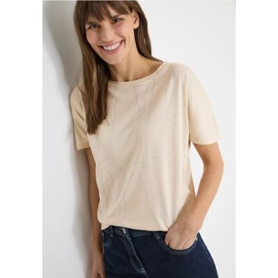 cecil T-Shirt mit Folienprint - Beige - Damen - Size: XS XL XXL L S M cecil T-Shirt mit Folienprint - Beige - Damen - Size: XS XL XXL L S M