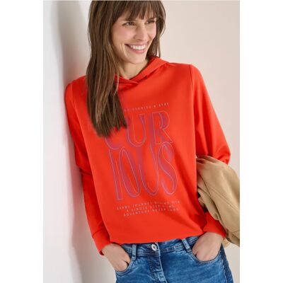 cecil Hoodie Shirt mit Print - Orange - Damen - Size: S L M XL XS XXL cecil Hoodie Shirt mit Print - Orange - Damen - Size: S L M XL XS XXL