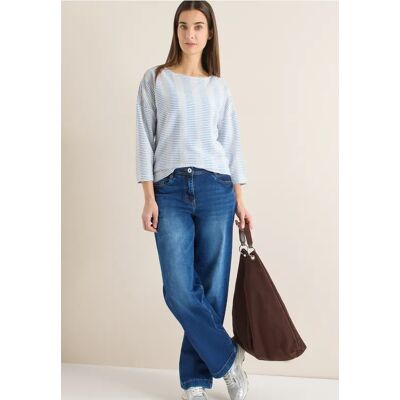 cecil Gestreiftes Strukturshirt - Blau - Damen - Size: S L M XXL XS XL cecil Gestreiftes Strukturshirt - Blau - Damen - Size: S L M XXL XS XL