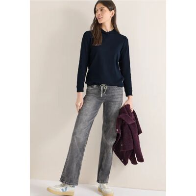 cecil Hoodie in Rippstruktur - Blau - Damen - Size: S XS M XXL L XL cecil Hoodie in Rippstruktur - Blau - Damen - Size: S XS M XXL L XL